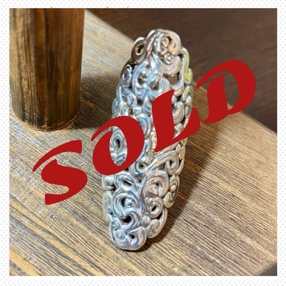 Artisan .925 Sterling Statement Scroll Ring